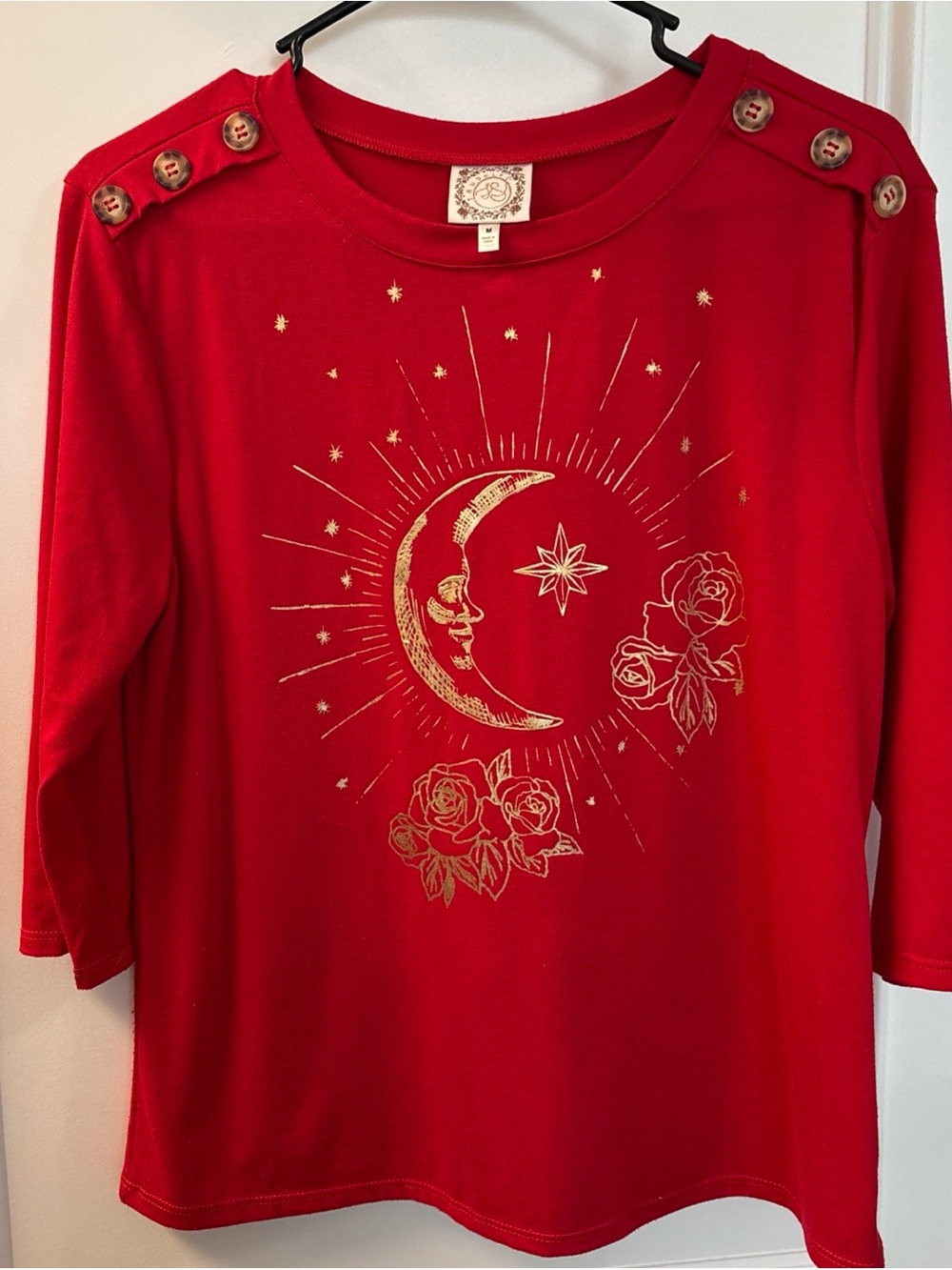 Red Moon & Roses Tunic Top - Picture 2 of 6